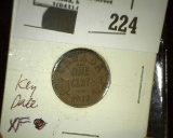 1922 Canada Small Cent, Keydate, EF.