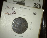 1924 Canada Small Cent, Keydate, Very Fine.