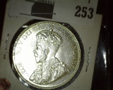 1936 Canada George V Silver Dollar. AU.