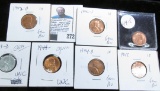 1942D, S, 43D, 44P, D, S, & 45P Lincoln Cents, all Brilliant Uncirculated.
