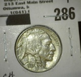 1937 P Buffalo Nickel, Choice AU.
