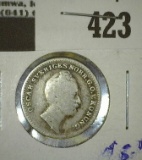 1851 Sweden Silver 1/16 Riksdaler.