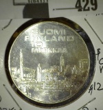 1971 Finland Silver 10 Markkaa Coin, BU.