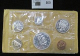 1963 Canada Silver Mint Set in original cellophane and envelope of issue. (6 pcs.).