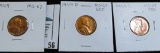 1949 P, D, & S Lincoln Cents in high grades, Red with lots of luster.