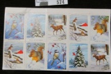 1966 Wildlife Christmas Stamps painted by Maynard Reece attached in a little booklet.