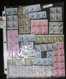 (90) Stamps, all blocks and strips.