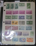 (30) Old U.S. Stamps, mounted to a page showing 1972 individual prices.