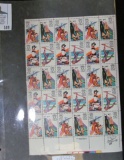 (30) Mint Scott # 2067-70. .20c Stamps in a partial sheet, mint, unused. ($6 face)