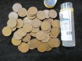 Roll of (50) 1953 1c Pieces from Panama. (very unusual to find in quantity). Most grade VF or better