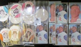 Interesting group of Old Baseball Cards including round size issues. All stored in plastic pages.