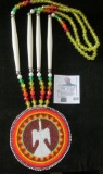 Indian Thunderbird Beaded Necklace. Appears modern.