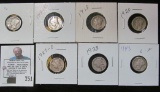 1916P, 17D, 18P, 20P, 27D, 28P, & 43P Mercury Dimes.