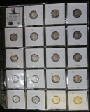 (19) Mercury Dimes in a 20-pocket Plastic page. Grades up to EF. 1923-39D.