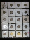 Twenty-pocket plastic page with (19) Buffalo Nickels, includes 1918 D, & 19 S..