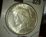 1922 D U.S. Peace Silver Dollar, attractive.