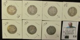 1908D, 09P, 10D, 11P, 12P, 15P, & 16P Barber Quarters.