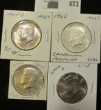 1964 D, 65 P, 70 S, & 2006 D Proof or BU Kennedy Half Dollars.