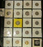 Twenty-pocket plastic page with (20) slightly better Jefferson Nickels including Silver issues and a