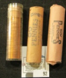 1962 D & 66 P Bank wrapped Rolls of Lincoln cents; & a BU Roll of 1960 D Lincoln Cents in a plastic