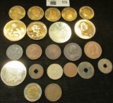 (22) Foreign Coins, Tokens, medals and etc. Includes some Canada Large Cents.