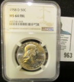 1958 D Franklin Half Dollar NGC slabbed 