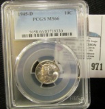 1945 D Mercury Dime slabbed 