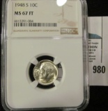 1948 S Roosevelt Dime NGC slabbed 