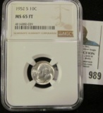 1952 S Roosevelt Dime NGC slabbed 