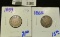 1859 And 1865 Indian Head Cents