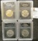 1971-D, 1976-D. 1995-D, & 1997-D Kennedy Half Dollars In Slab Holders