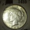 1925 P U.S. Peace Silver Dollar, attractive high grade.