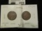 1873 , 1875 Indian Head Type Cents. G/Vg