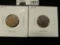(2) 1874 Indian Head Type Cents. G/Vg
