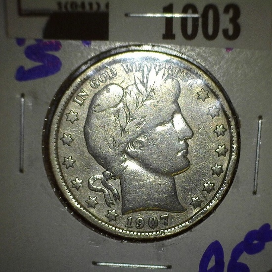 1907-S Barber Half Dollar