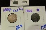 1864-CN And 1865 Indian Head Cents