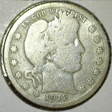 1912-S Barber Quarter