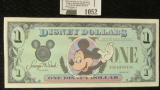One Dollar Mickey Mouse Walt Disney World Note
