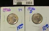 1936 & 1936-D Buffalo Nickels