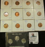 1943 Wartime Emergency Issue Steel Cents, Two Proof Lincoln Memorial Cents, & 10 High Grade Wheat Ce