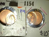 (2) Off Center Lincoln Cents