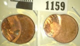 (2) Off Center Lincoln Cents Dated 1988-D And 1992-D