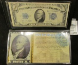 Series Of 1934 Ten Dollar Silver Certificate With Info Card