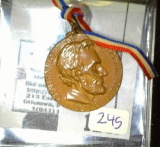 1909 Medal And Ribbon Commemorating The Birth Of Abraham Lincoln