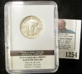 1918 Standing Liberty Quarter In A Slab Holder