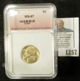 1945-D Silver World War 2 Nickel Graded MS 67