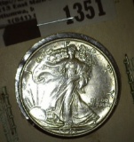 1943 P Walking Liberty Half Dollar, Gem BU.
