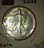 1945 P Walking Liberty Half Dollar, nice high grade.