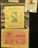 1936 & 1937 Souvenir Sheets U.S. Stamps.