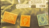 (3) Old Internal Revenue Stamps, two are uncancelled.